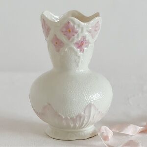Delicate Vintage Belleek Porcelain Flower Vase